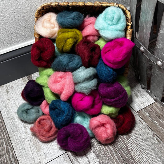 FairyTailSpun Fiber~Sheep by the Bun: Colors! Convenient Packs in Colorful Shades of our Crazy Corrie